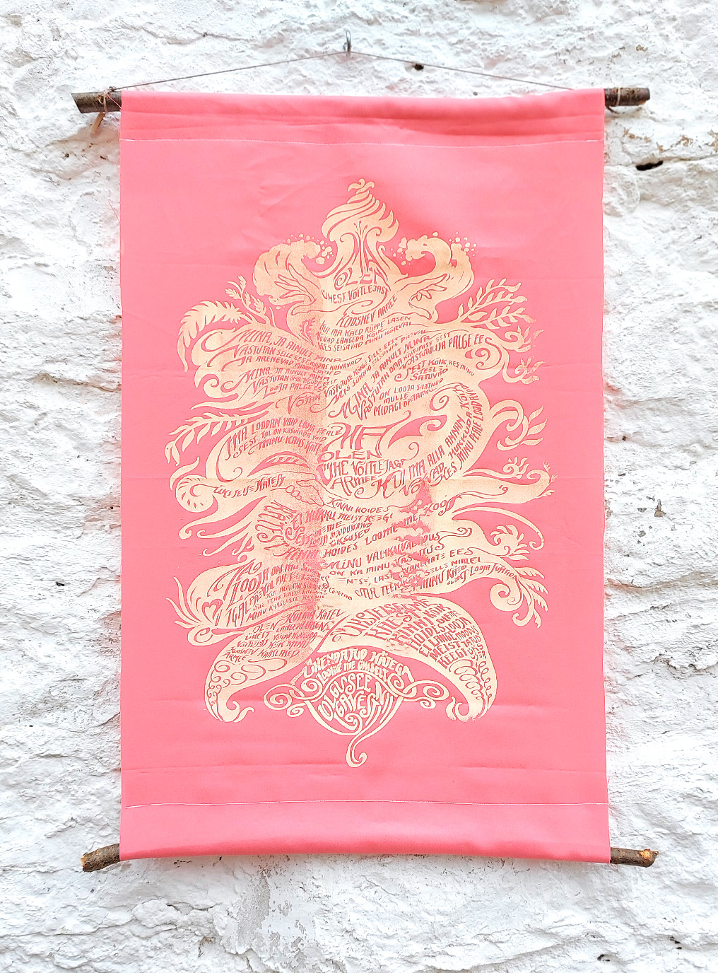 UUS ! Seinavimpel: Vedrusside väepalve V8. 47cm x 76cm