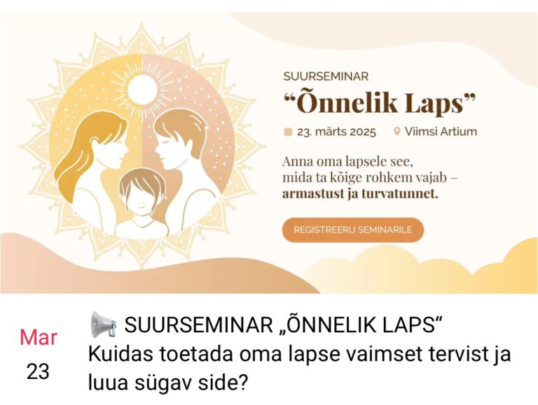 Õnnelik laps! 23.märtsil Viimsi Artiumis!